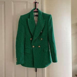 Blogger favorite green Zara Blazer: Size XS